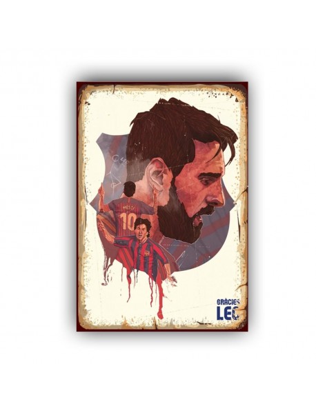 MESSI AHŞAP POSTER 20x30cm  - 15