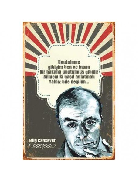 EDİP CANSEVER AHŞAP POSTER 20x30cm  - 38