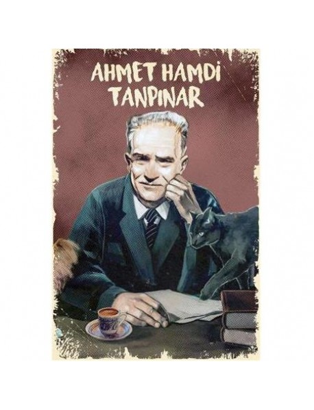 AHMET HAMDİ TANPINAR AHŞAP POSTER 20x30cm  - 51