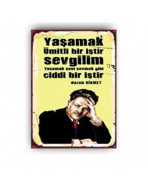  NAZIM HİKMET AHŞAP POSTER 20x30cm  - 99