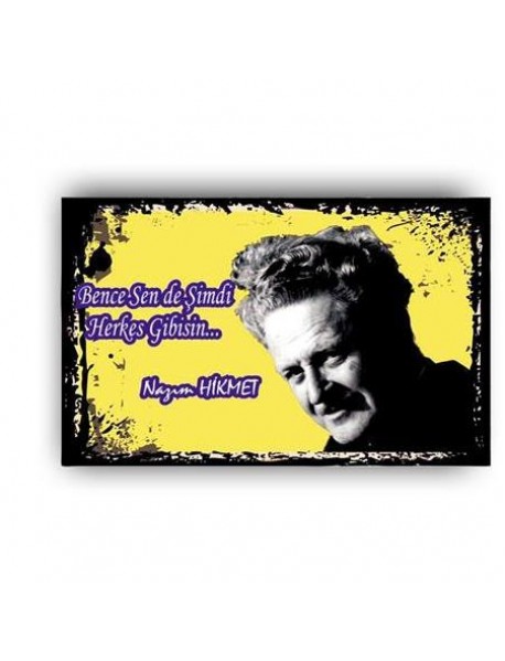  NAZIM HİKMET AHŞAP POSTER 20x30cm  - 06