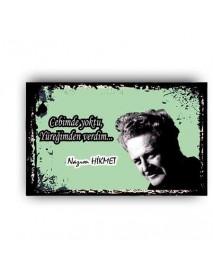 NAZIM HİKMET AHŞAP POSTER 20x30cm  - 07