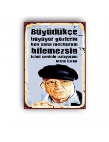 ATİLLA İLHAN AHŞAP POSTER 20x30cm  - 15