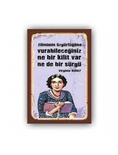 VIRGINIA WOOLF AHŞAP POSTER 20x30cm  - 60