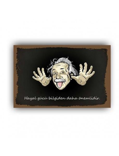 EINSTEIN AHŞAP POSTER 20x30cm  - 43