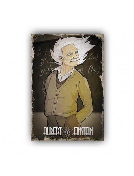 ALBERT EINSTEIN AHŞAP POSTER 20x30cm  - 81