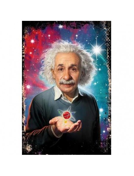 ALBERT EINSTEIN AHŞAP POSTER 20x30cm  - 21