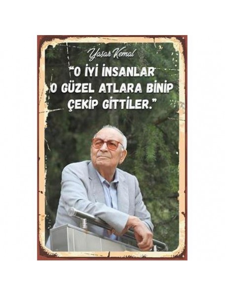 YAŞAR KEMAL AHŞAP POSTER 20x30cm  - 84