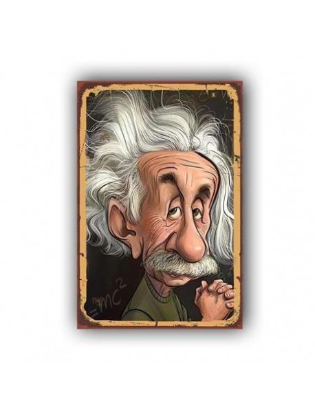 EINSTEIN AHŞAP POSTER 20x30cm  - 71