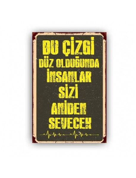 BU ÇİZGİ DÜZ AHŞAP POSTER 20x30cm  - 74