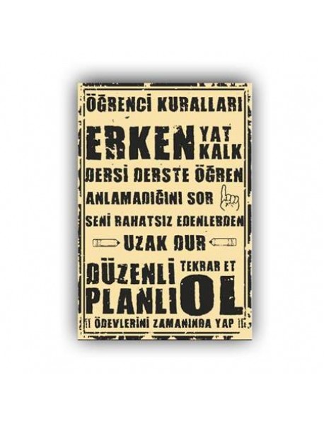 ERKEN YAT ERKEN KALK AHŞAP POSTER 20x30cm  - 49