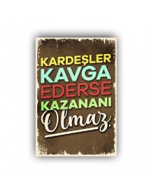 KAVGA EDERSE AHŞAP POSTER 20x30cm  - 65