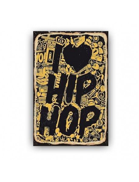 I LOVE HIP HOP AHŞAP POSTER 20x30cm  - 64