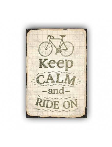 KEEP CALM AND RIDE ON AHŞAP POSTER 20x30cm  - 56