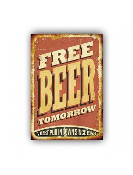 FREE BEER AHŞAP POSTER 20x30cm  - 72