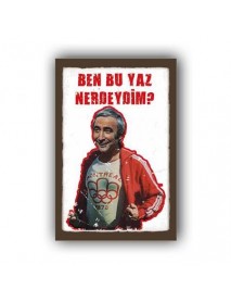 BEN BU YAZ NERDEYDİM ? AHŞAP POSTER 20x30cm  - 01