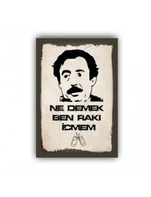 NE DEMEK BEN RAKI İÇEMEM AHŞAP POSTER 20x30cm  - 72