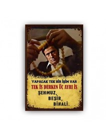 ÜÇ AYRI İŞ AHŞAP POSTER 20x30cm  - 34