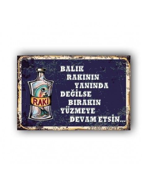 RAKIDAKİ BALIK AHŞAP POSTER 20x30cm  - 06