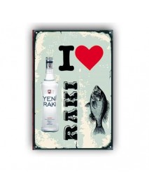 I LOVE RAKI AHŞAP POSTER 20x30cm  - 11