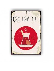 ÇAY LAV YU AHŞAP POSTER 20x30cm  - 27