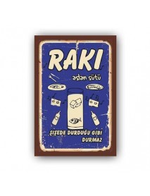 RAKI ASLA SÜTÜ ŞİŞEDE DURDUĞU GİBİ DURMAZ BLUE POSTER 20x30cm  - 62