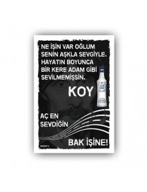 AÇ EN SEVDİĞİN BAK İŞİNE ! AHŞAP POSTER 20x30cm  - 68