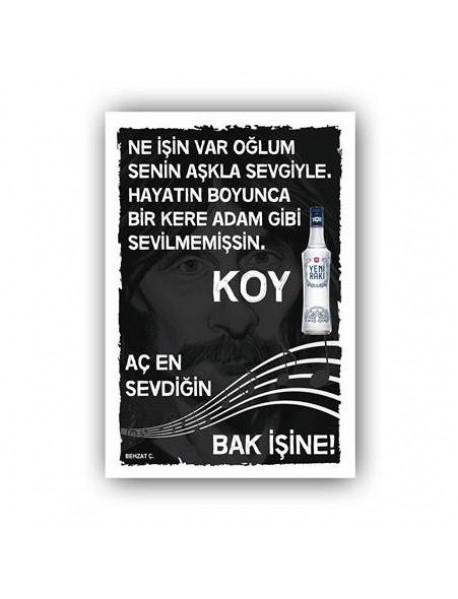 AÇ EN SEVDİĞİN BAK İŞİNE ! AHŞAP POSTER 20x30cm  - 68