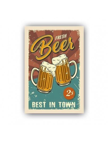 BEER BEST IN TOWN AHŞAP POSTER 20x30cm  - 71