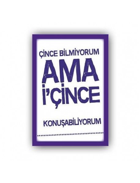 ÇİNCE BİLMİYORUM AMA İÇİNCE KONUŞABİLİYORUM AHŞAP POSTER 20x30cm  - 74