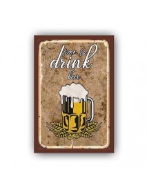 TIME TO DRINK BEER BROWN AHŞAP POSTER 20x30cm  - 86