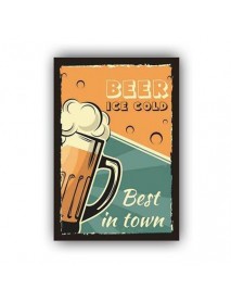 BEER ICE COLD BEST IN TOWN AHŞAP POSTER 20x30cm  - 90