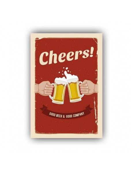 CHEERS GOOD BEER & GOOD COMPANY AHŞAP POSTER 20x30cm  - 93