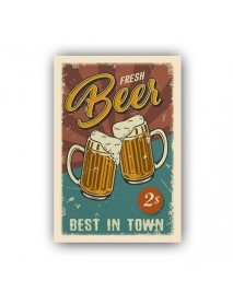 FRESH BEER BEST IN TOWN 2 DOLAR AHŞAP POSTER 20x30cm  - 16