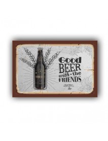 GOOD BEER WITH THE FRIENDS AHŞAP POSTER 20x30cm  - 19