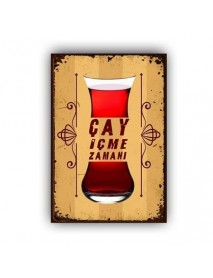 ÇAY İÇME ZAMANI AHŞAP POSTER 20x30cm  - 29