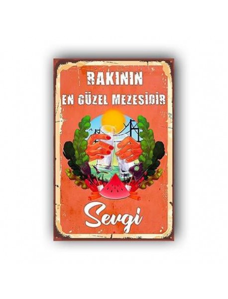 RAKININ EN GÜZEL MEZESİDİR SEVGİ AHŞAP POSTER 20x30cm  - 05