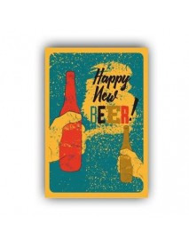 HAPPY NEW BEER ! AHŞAP POSTER 20x30cm  - 53