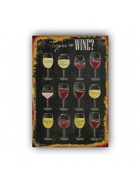 TYPES OF WINE ? AHŞAP POSTER 20x30cm  - 54