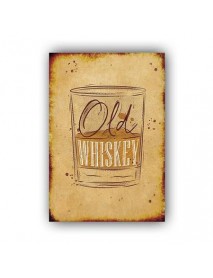 OLD WHISKEY AHŞAP POSTER 20x30cm  - 70