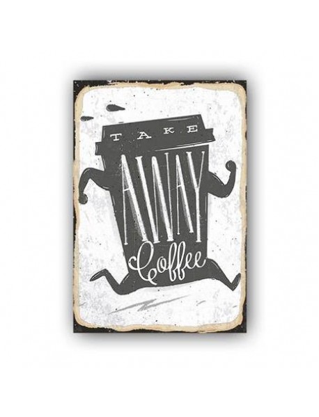 TAKE AWAY COFFEE AHŞAP POSTER 20x30cm  - 15