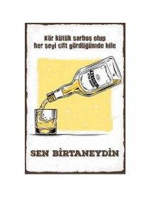 SEN BİRTANEYDİN AHŞAP POSTER 20x30cm  - 49