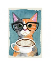 COFFEE CAT AHŞAP POSTER 20x30cm  - 61