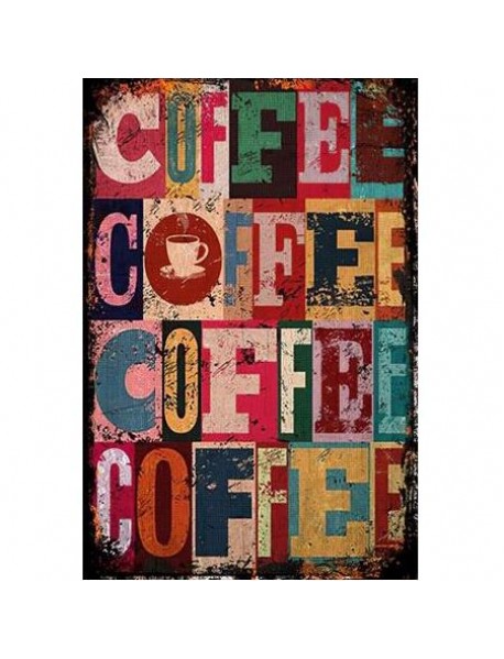 COFFEE COFFEE COFFEE COFFEE  AHŞAP POSTER 20x30cm  - 35