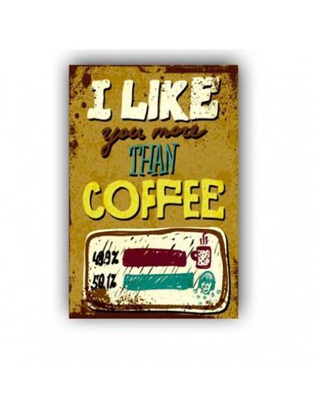 I LIKE YOU MORE THAN COFFEE AHŞAP POSTER 20x30cm  - 85