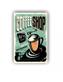 COFFEE SHOP BEST IN TOWN ALWAYS HOT ! AHŞAP POSTER 20x30cm  - 93