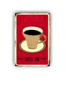 COFFEE TIME RED AHŞAP POSTER 20x30cm  - 95