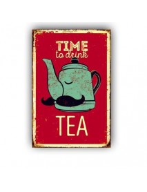 TIME DRINK TEA AHŞAP POSTER 20x30cm  - 12