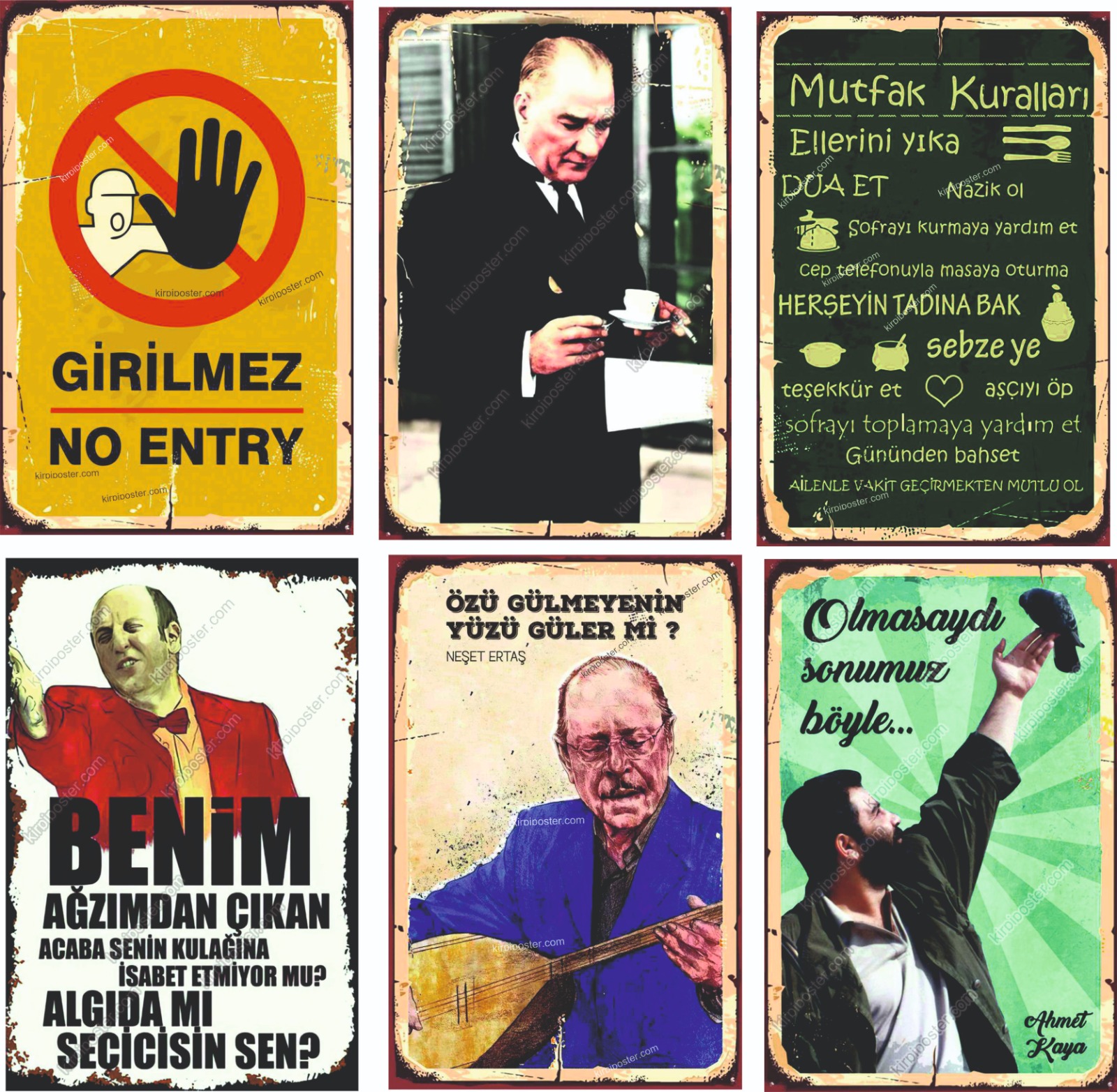 200 ADET AHŞAP (20x30cm) POSTER (ÇOK SATANLAR)